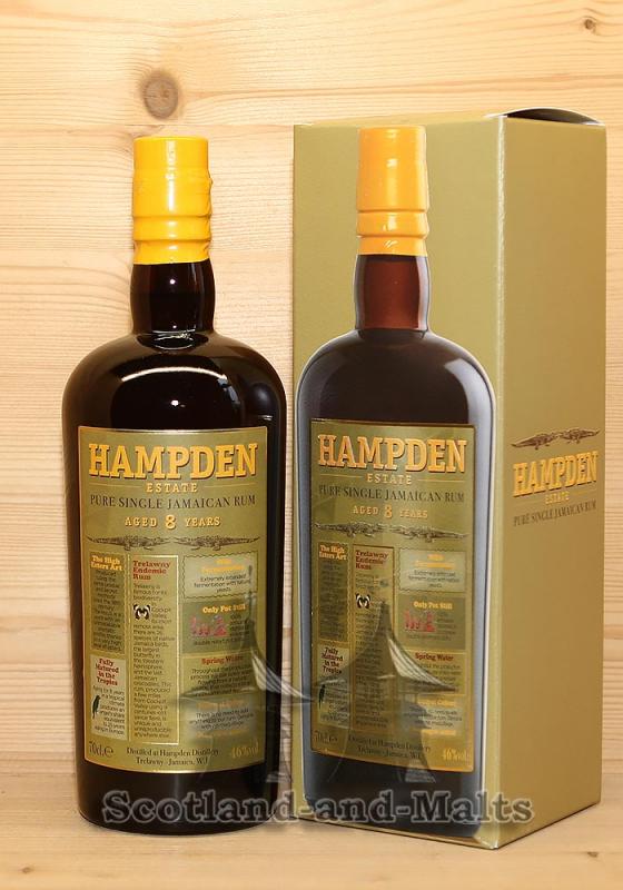 Hampden Estate 8 Jahre mit 46,0% Pure Single Jamaican Rum / Sample ab
